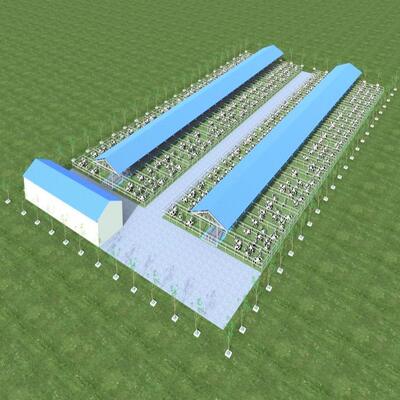 設計 供給 現代の鉄鋼構造 乳農場 シェード 鉄牛シェード 換気システム
