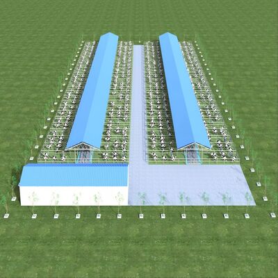 設計 供給 現代の鉄鋼構造 乳農場 シェード 鉄牛シェード 換気システム